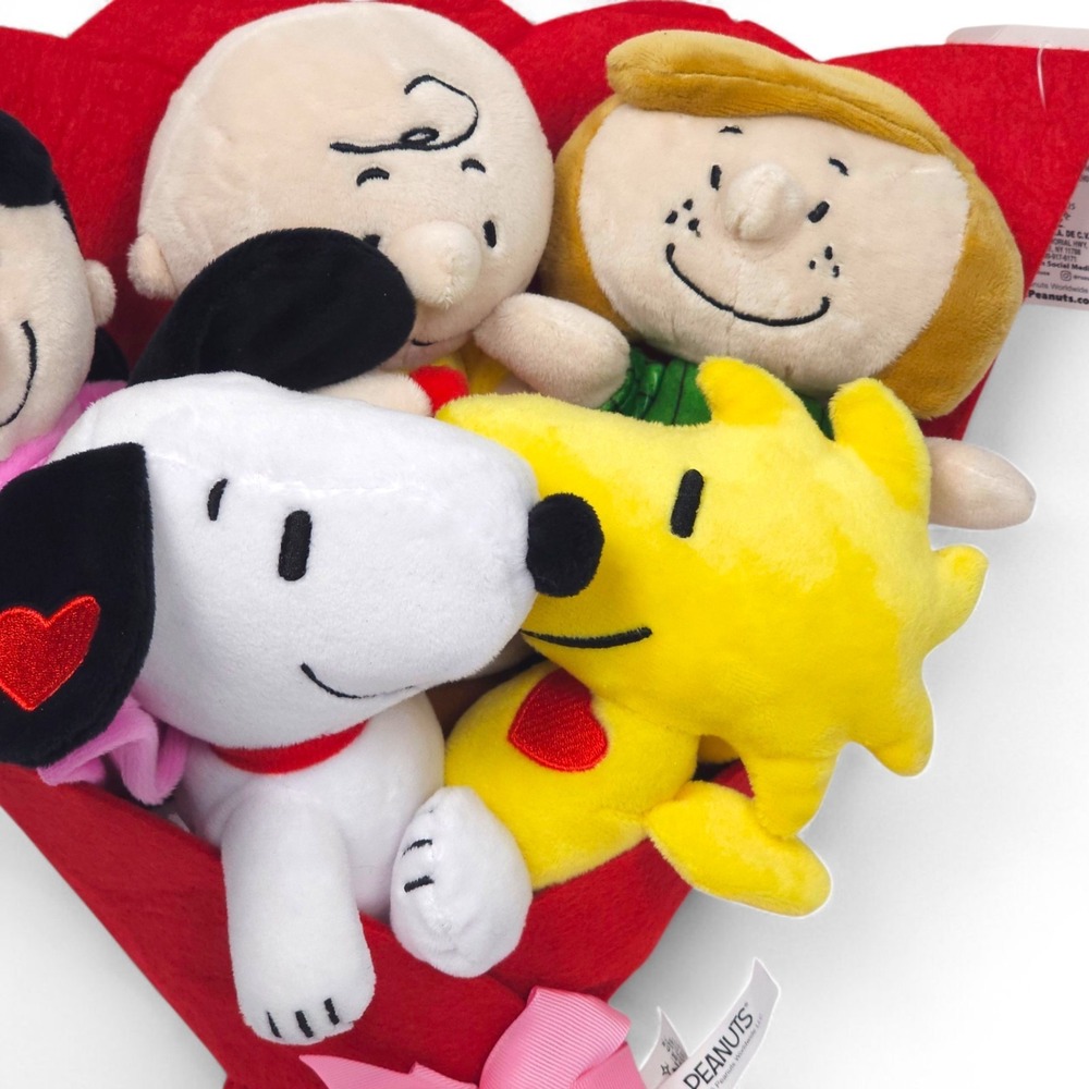 Peanuts Snoopy Plush Bouquet Charlie Brown Lucy Woodstock Ruz Valentine Gift NEW - Picture 10 of 16